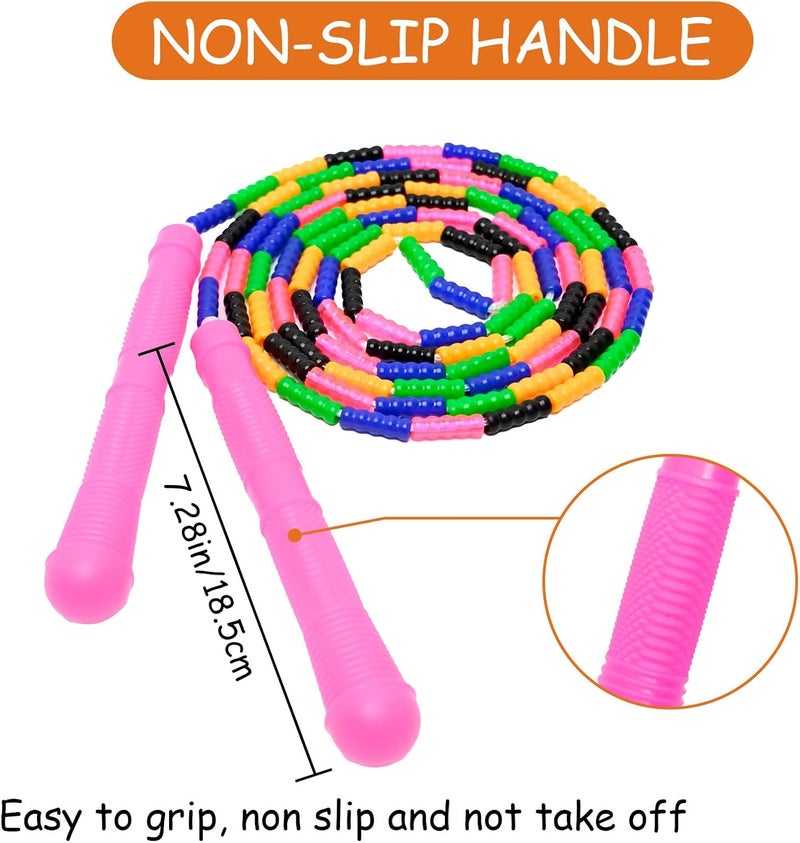 Ace one Beaded Jump Rope 1 Pack/2 Pack, Segmented Skipping Rope for Kids Adults, Adjustable Tangle-Free Toddler Jumping Rope for Fitness Exercise Training - Image 2